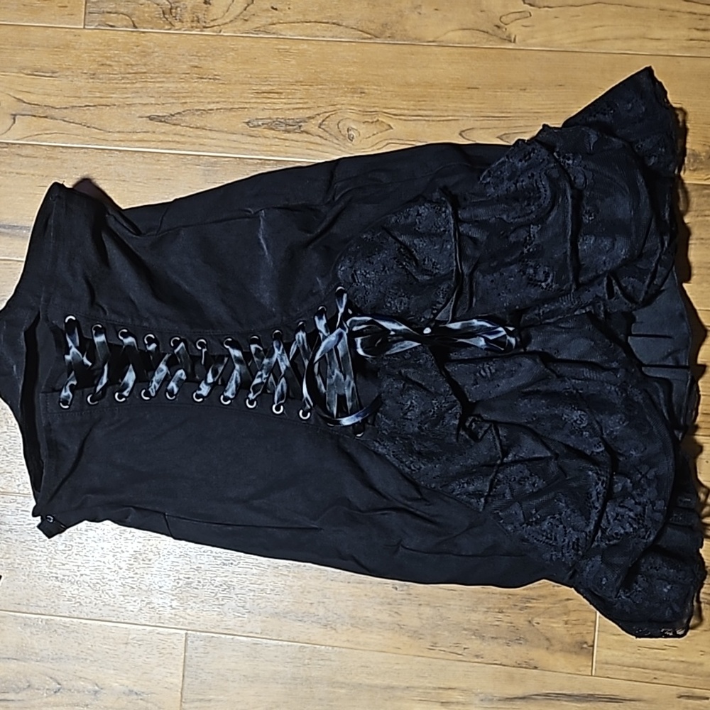Killstar Nora Bones Ruffle Bustle Skirt - Picture 7 of 16
